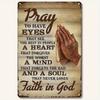 Vintage Metal Tin Sign Inspirational Quote Wall Decor Prayer Room