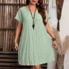 Plus Size Summer Fashion V-Neck Loose Dress for Beach Vacation