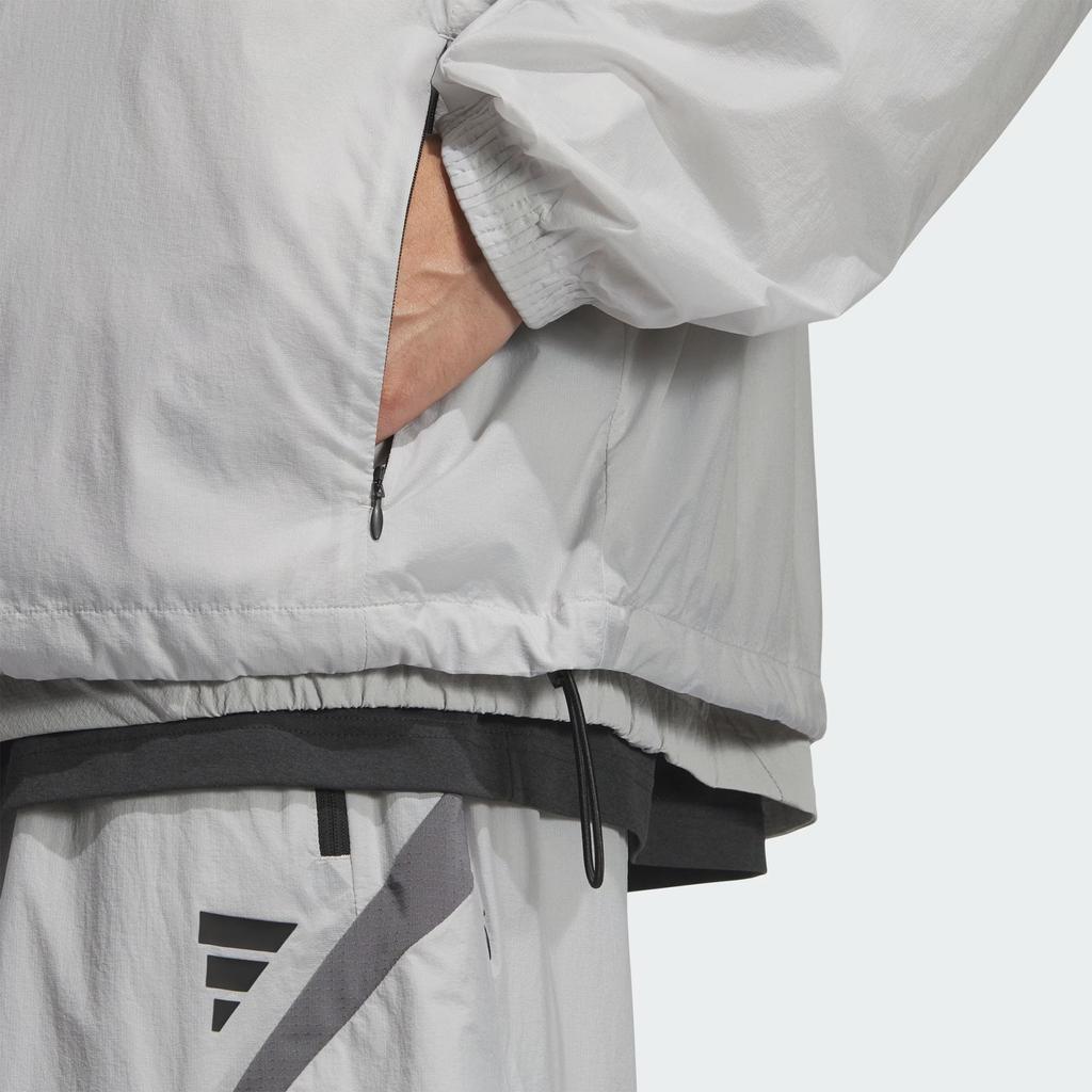 Adidas FOS Future Style Woven Water-Resistant Sports Casual Hooded Long Sleeve Jacket Men Jacket Light-Gray JM6232