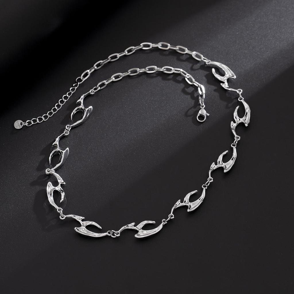 Trendy Men's Stainless Steel Irregular Metal Necklace with High-End Style