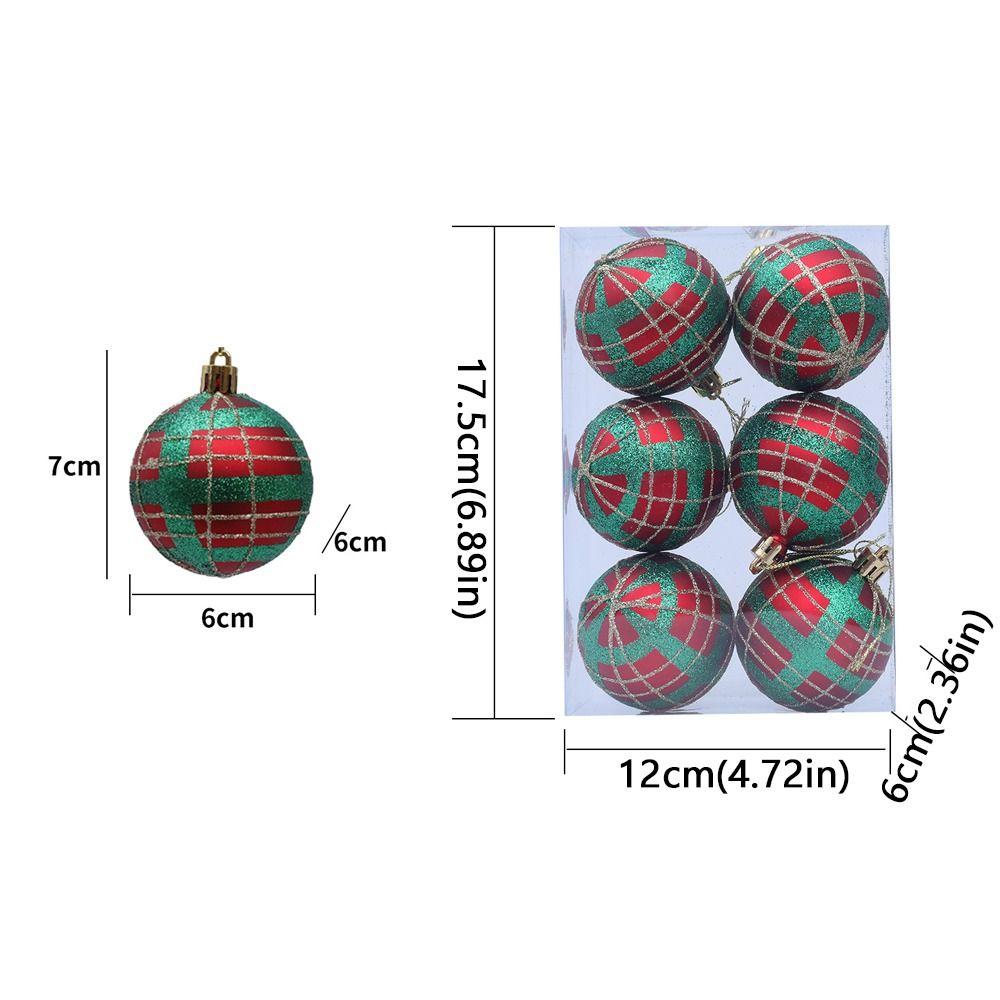 6pcs Painted Christmas Balls Pendant Shatterproof Christmas Gift Balls  Hotel Mall