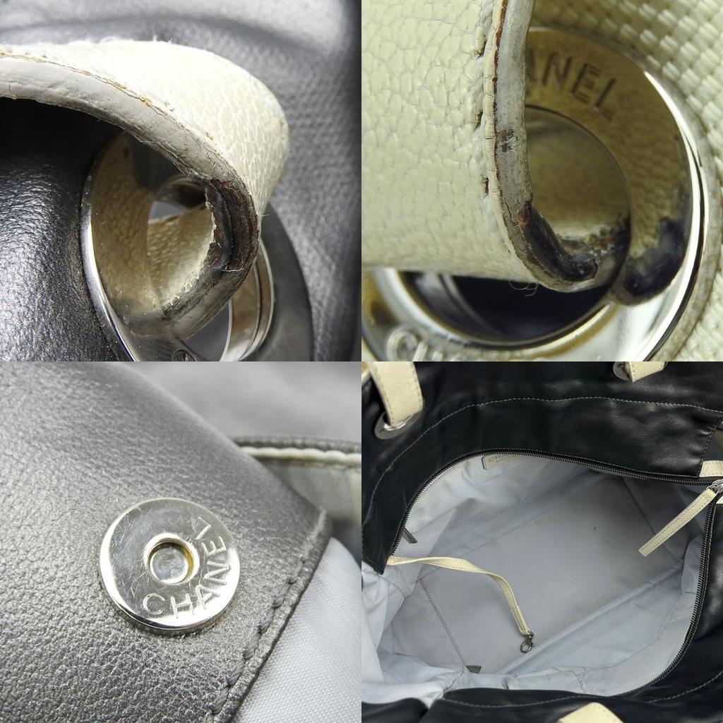 Gebrauchte CHANEL Tragetasche Paris Biarritz GM Beschichtete Leinwand Silber Silber Mit Pochette