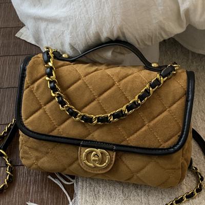 Modieuze en populaire rugzak dames herfst en winter nieuwe kleine rugzak casual eenvoudige diamantruit kettingtas