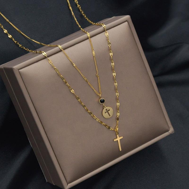 2026 Fashion Elegant Stainless Steel Cross Crucifix Necklace for Women Jewelry