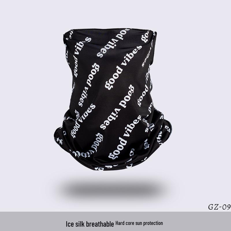 Ice Silk Ear-Hanging Face Mask - Breathable Sunshade & Neck Gaiter for Cycling & Sports