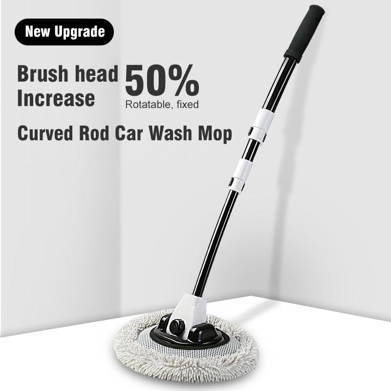 Car Wash Brush Car Cleaning Brush Telescoping Long Handle Mop Soft Hair Chenille Broom Universal Window Wash Auto Accessories