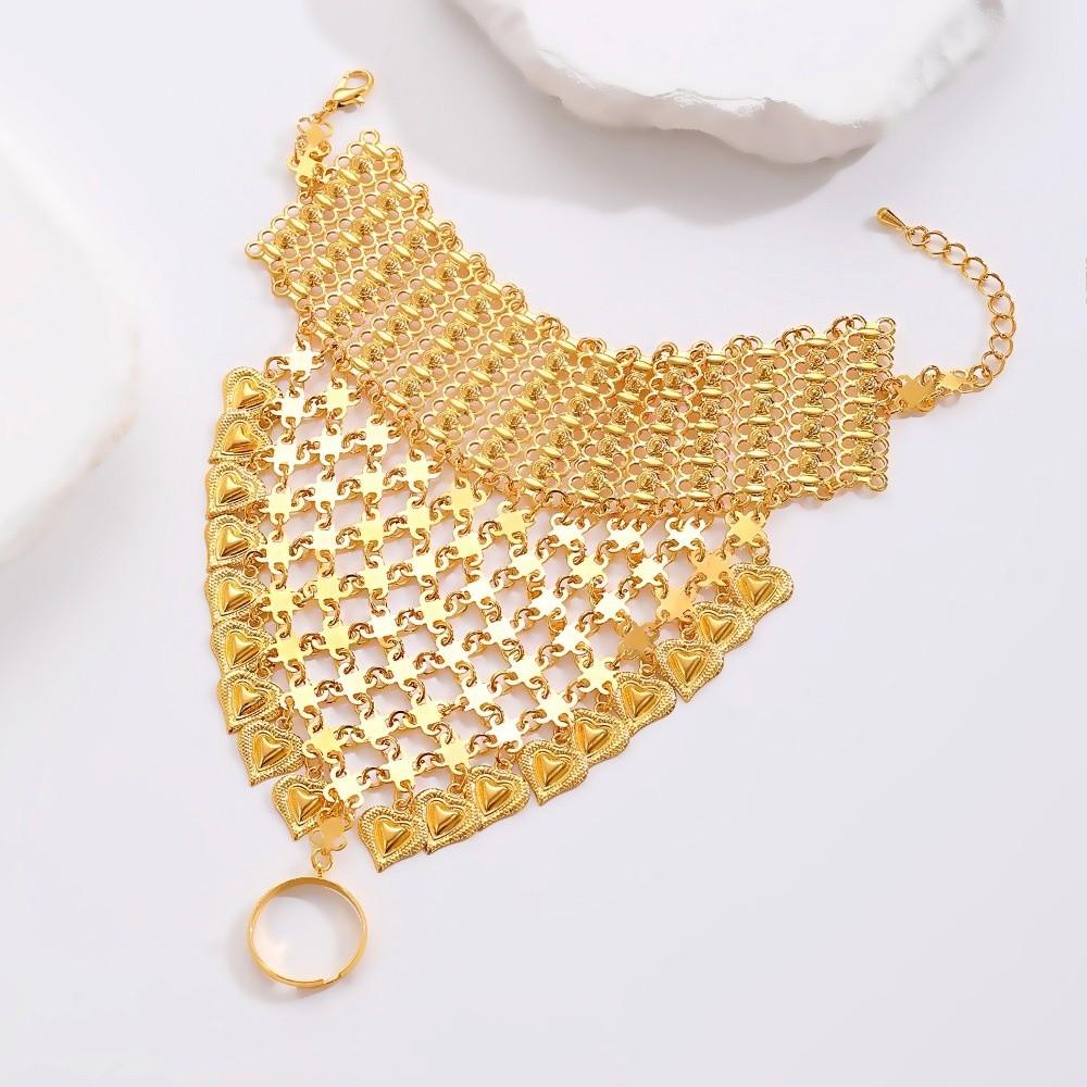 Multi Layer Golden Finger Bracelet Simple Hollow Geometric Pendant Stage Performance