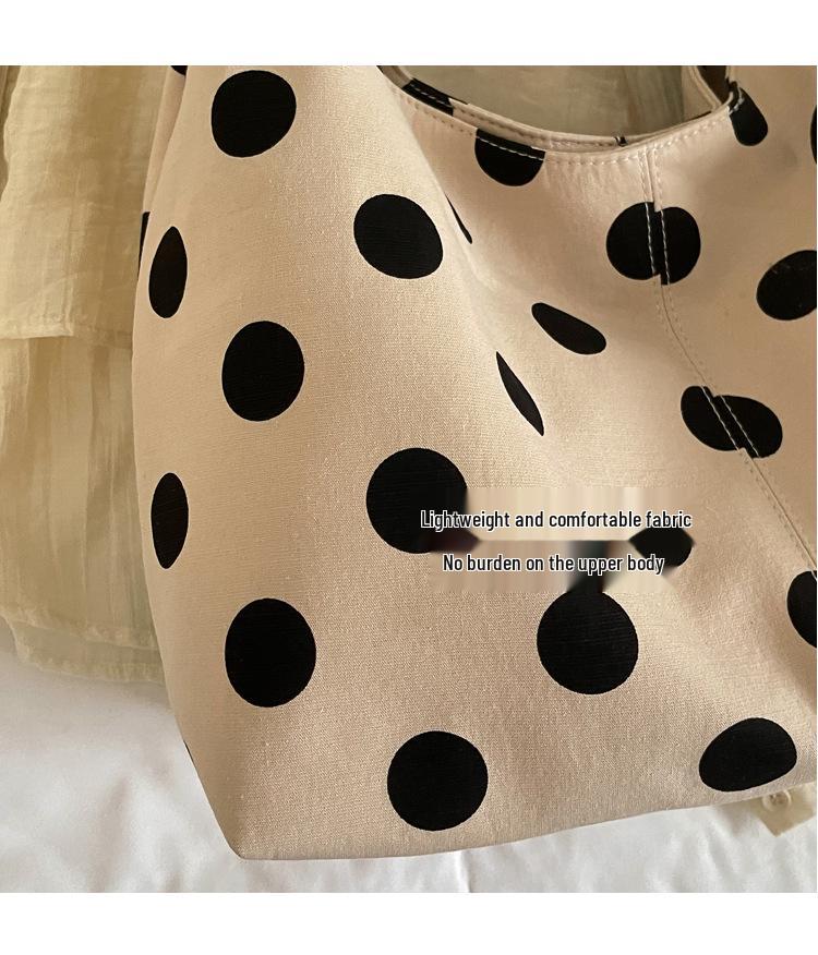 Niche Polka Dot Women's Single Shoulder Bag, Versatile Color Block Design, Large-Capacity Korean Style Underarm Bag