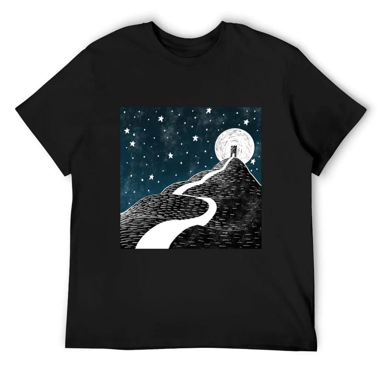 Glastonbury Tor by Moonlight T-Shirt plus sizes plain boys animal print mens white t shirts S