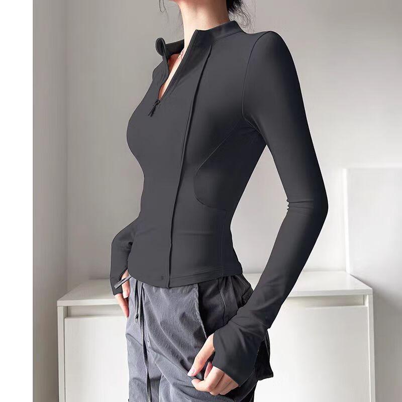 Women's Slim Fit Yoga Half-Zip Long Sleeve Top