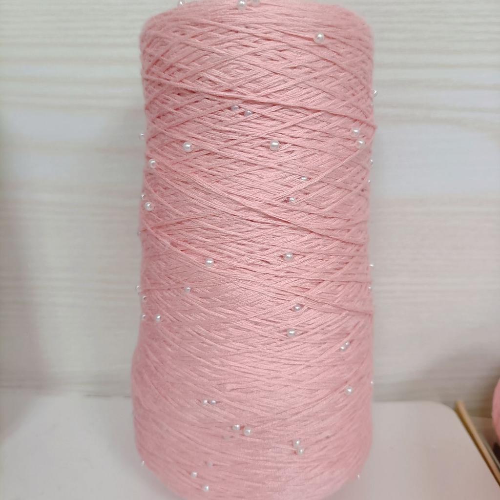 350g 70% CottonSoft Crochet Hand Pearl Beaded Yarn Lace 6# Hand-Knitted Thread For Summer Knitting Sweaters Hats Scarves Luxury