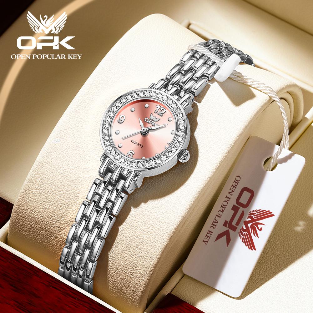 OPK Montre pour femme Classique Simple Élégante Montre de Marque à Quartz Montre à Lunette Diamant pour Femme Montre Étanche