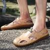Summer Roman Leather Sandals Men's Non-Slip Soft Bottom Casual Outdoor Youth Sports Driving Men Beach Slippers