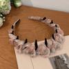 Women Headband Ribbon Decor Anti-slip Teeth Hair Hoop Versatile Bright