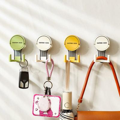 Self-adhesive Suction Cup Double Head Hooks Removable Multifunctional Keys Clothes Hooks No-Drilling Wall Mounted