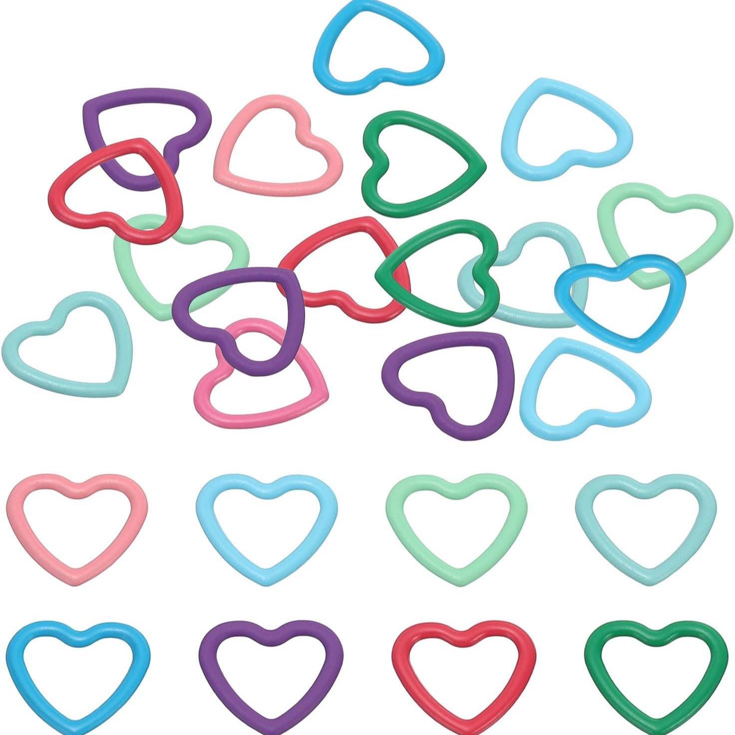 Heart-Shaped Metal Stitch Markers for Knitting & DIY Weaving