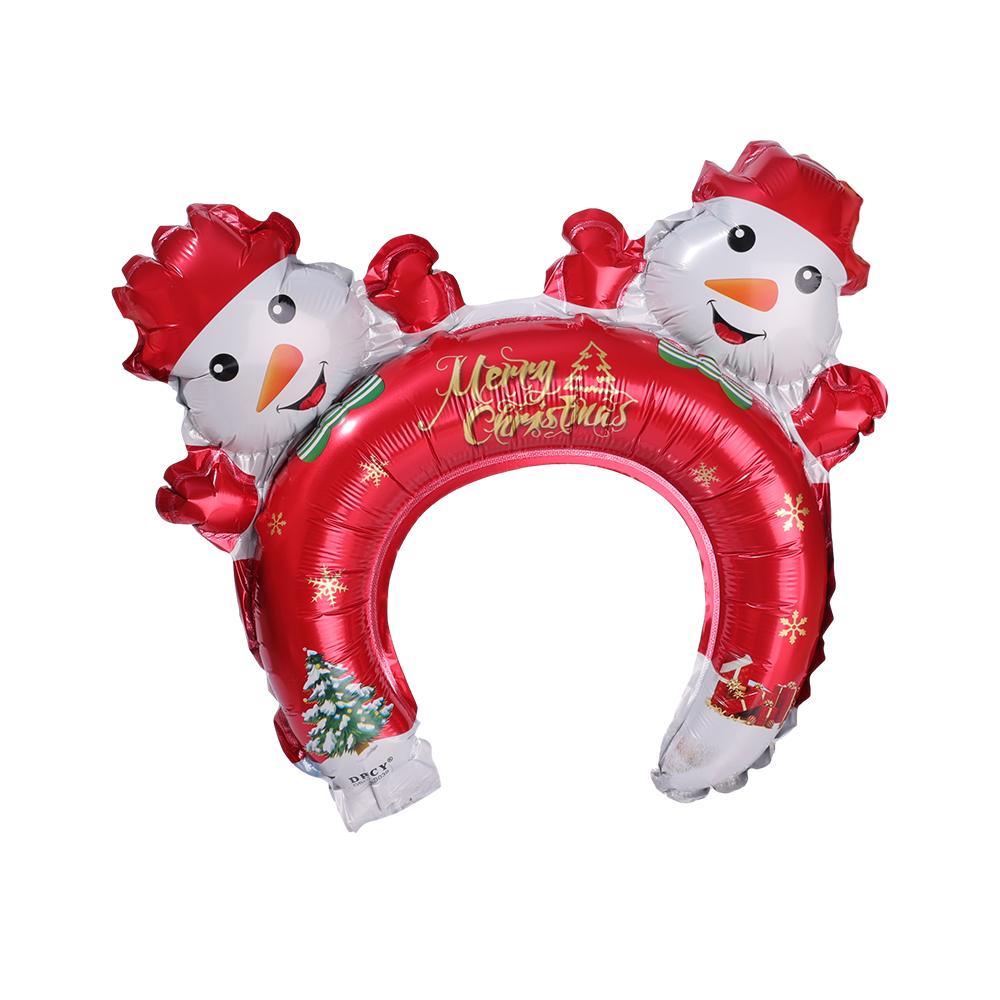 1/5pcs Kids Christmas Inflatable Balloon Headband Headdress Cartoon Santa Claus Elk Pattern Decorative Gifts for Holiday Scenes