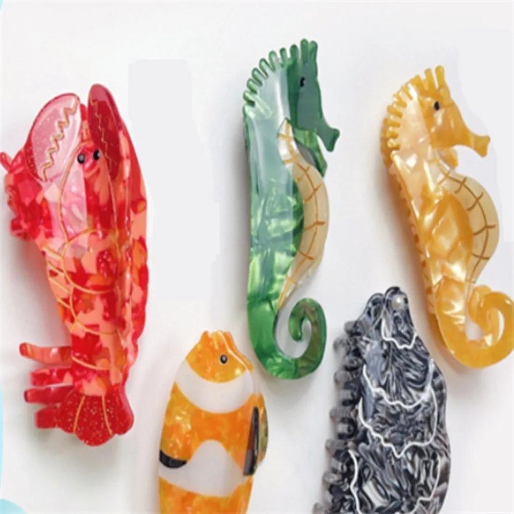 Konggun House hair clip, sea animal-shaped hair clip, hair clip, twisted hair clip hippocampus