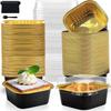 50Pcs Mini Baking Cups Aluminium Foil Cake Pans with Lids Spoons Cupcake Cups Muffin Liners Wedding Christmas Gatherings Parties