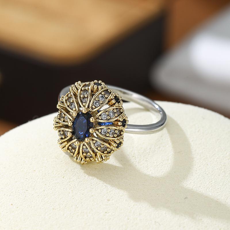 Personalized Creative Hollow Oval Inlaid Zircon Ring, Elegant and Fashionable Banquet Party Zircon Gift for Women 8