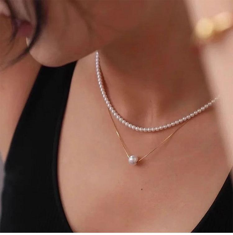 High-Gloss Mother-of-Pearl Necklace: Women's Exquisite, Durable, Strong Light Baby Rice Beads Clavicle Chain