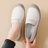 Genuine Leather Women's Flats 2 In 1 Casual Shoes Ladies Elastic Walking Shoes Slip-on Loafers Round Toe Slippers Waterproof Working Shoes