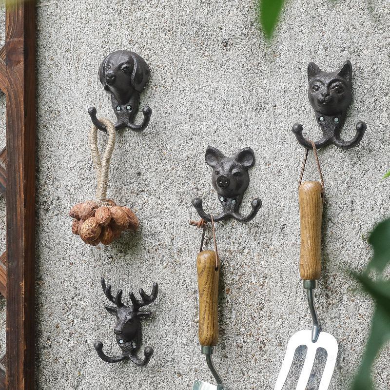 Amerikanischer Retro Gusseisen Tier Wandhaken für Bar, Café oder Heimdekoration