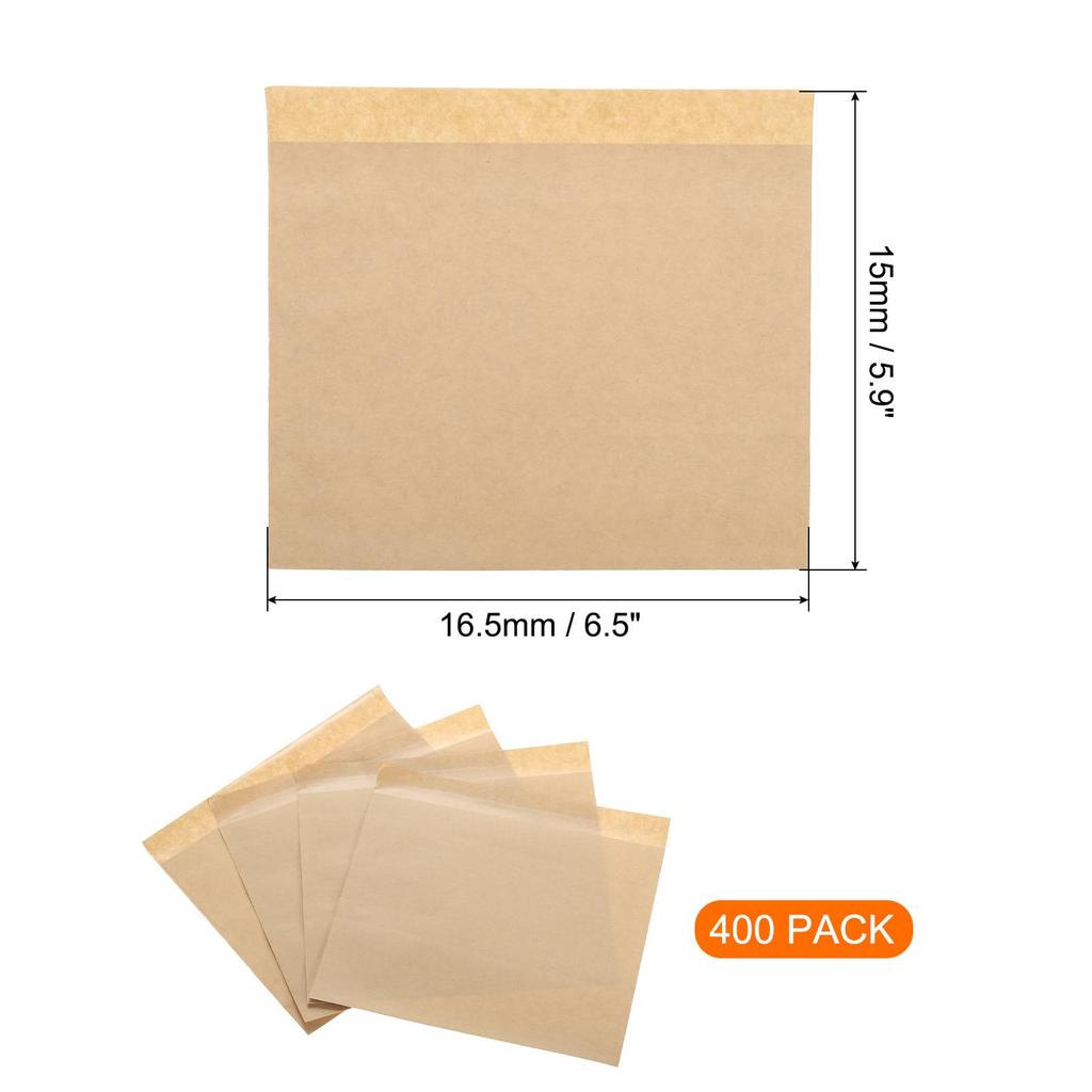 Uxcell Kraft Paper Sandwich Greaseproof Paper Cookie Paper Snack Lunch Bags for Home Bakery X 15 400 Count Bags, Bags, Bags, Bread, 16.5 Cm, Brown,