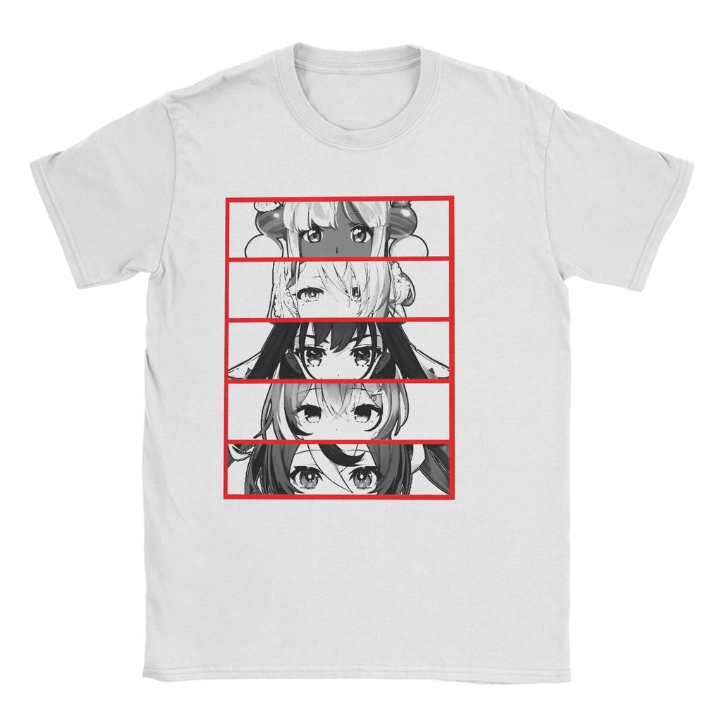 Hololive EN Council Panel Graphic Printed T Shirt Men Women  Pure Cotton  Tee Shirt Clothing