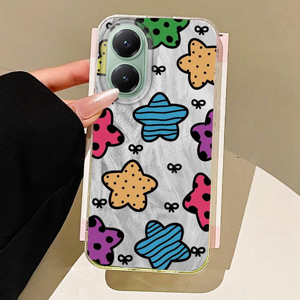 Colorful Circularl Dots Women Girls Feather Texture Phone Case for Xiaomi Poco X5 M6 Pro X6 X3 Pro NFC C75 C71 C65 C61 M5S Cover