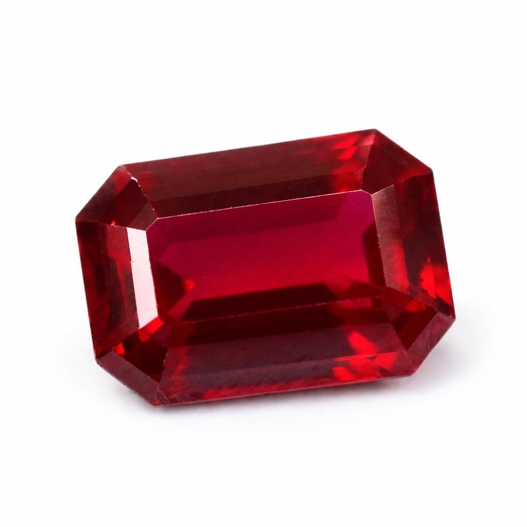 Natural Red Ruby Loose Gemstone Emerald Cut 15 ct Burmese for Her/Him for Jewelry Making and Crafts