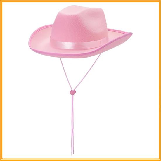 

Yousheng Cowboy Hat for Kids Girls Boys Wide Brim Hats Felt Western Cowgirl Hats for Cosplay Fancy Dress Dress-up Party рожевий