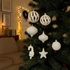 28Pcs Special-shaped Flocked Christmas Balls Hollow Out Reusable Christmas Hanging Balls Shatterproof Colorful