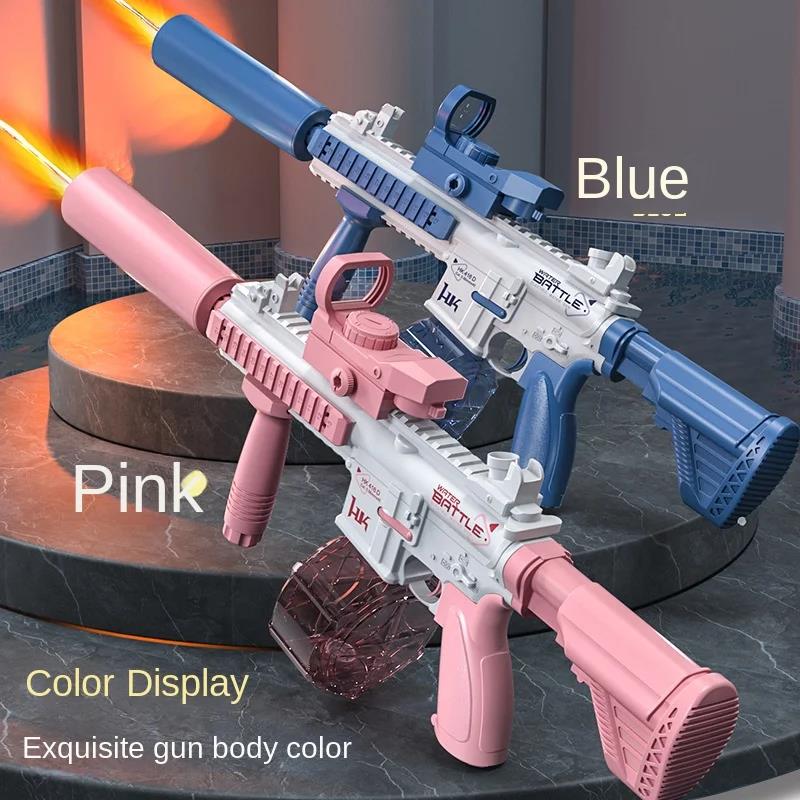 Water Gun Electric M416 Pistol Shooting Lighting Toys Gun Full Automatic Summer Pool Beach Toys for Kids Children Boys Girls Adult with Cool Led Light