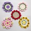 Handmade Crochet Flower Coasters: Rose, Lily of the Valley, Sunflower Bouquet