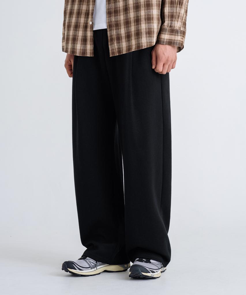 LEMAIN SECOND One-Pleat Wide Sweatpants [Black] (B Type)