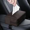 Car Tissue Box Holder Nappa Leather Car Center Console Armrest Napkin Box Sun Visor Backseat Tissue Case with Fix Strap