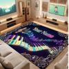 Music Theme Soft Crystal Velvet Rug Custom Name & Text Print Non Slip Floor Rug for Bedroom Living Room