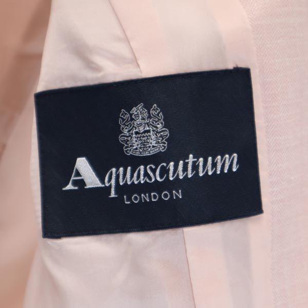 Aquascutum Made in Japan Wool Blend Herringbone Skirt suit Setup 9 Pink Women Used