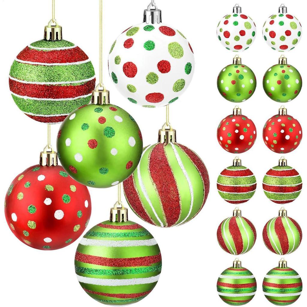 Christmas Tree Balls Ornaments 12 Pieces Ball Decor 2.4 Inches Shatterproof Baubles Ornaments For Home Winter Party Outdoor