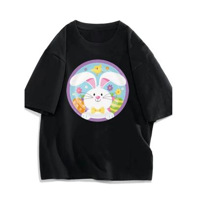 Cartoon Cute Bunny Print T-shirt Casual and Versatile Style Meets the Needs of Daily and Outing Wear In Summer