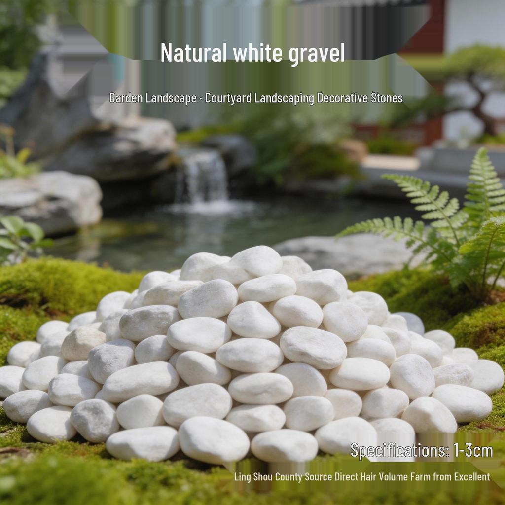 White Crushed Stone Pebbles for Garden Paving and Dry Landscape Decor
