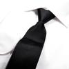 [Michiko London] Men's Formal Black Necktie (MKCPP-B8, Satin, Regular, 8cm, Polyester)