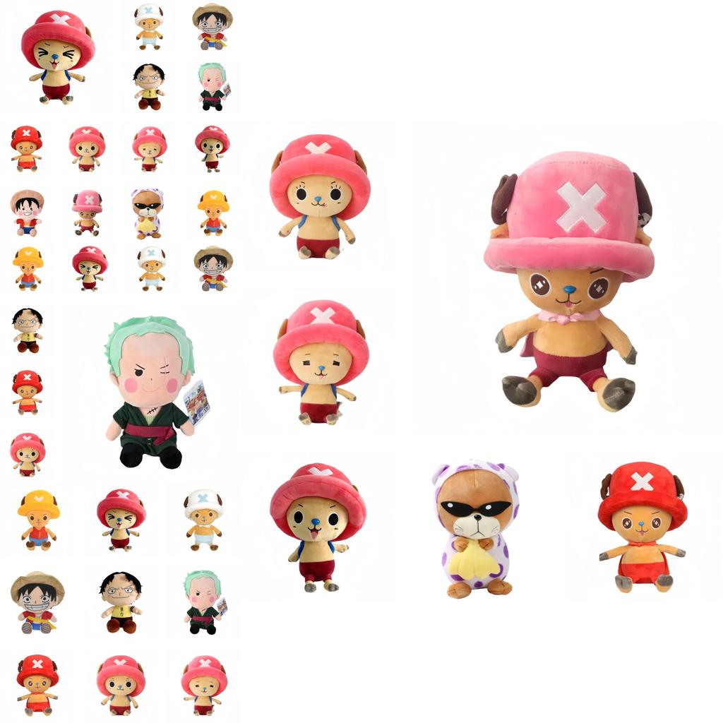 Adorable 25cm To 30cm One Piece Plush Toy Luffy Chopper Zoro Cartoon Figure Gift