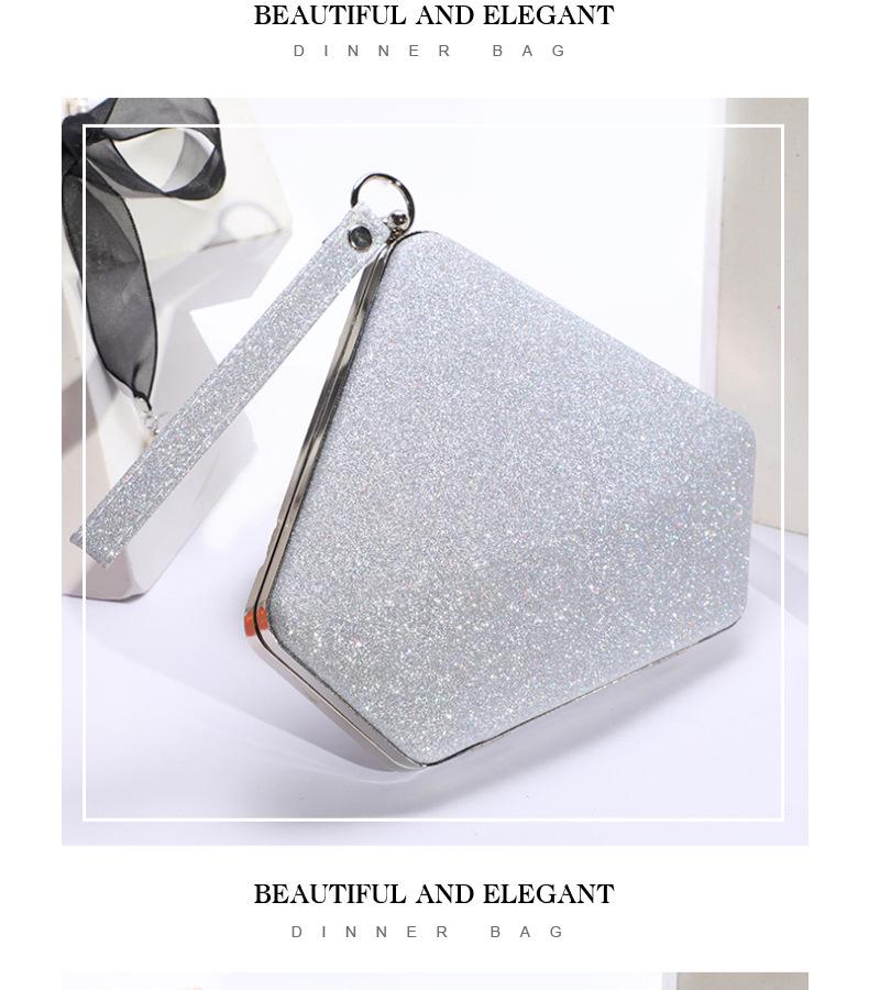 Trendy French Reflective Sequin Evening Bag – Stylish Handheld & Shoulder Bag for Weddings & Makeup