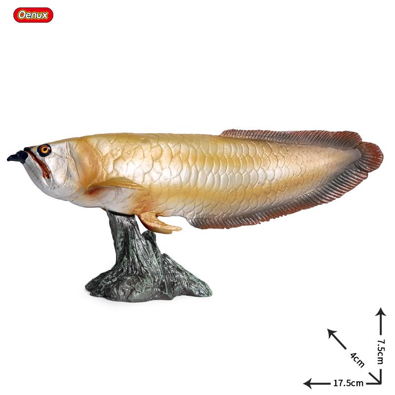 Oenux Sea Life Animals Model Action Figures Ocean Fish Sailfish Bass Grouper Salmon Aquarium Figurines PVC Educational Kids Toy