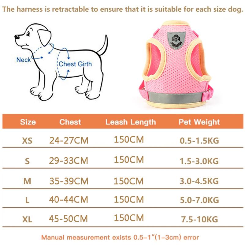 Hundsele Väst Set för små medelstora Hundsele koppel Valp Katt Reflekterande bröstband Chihuahua Yorkies Walking Leash