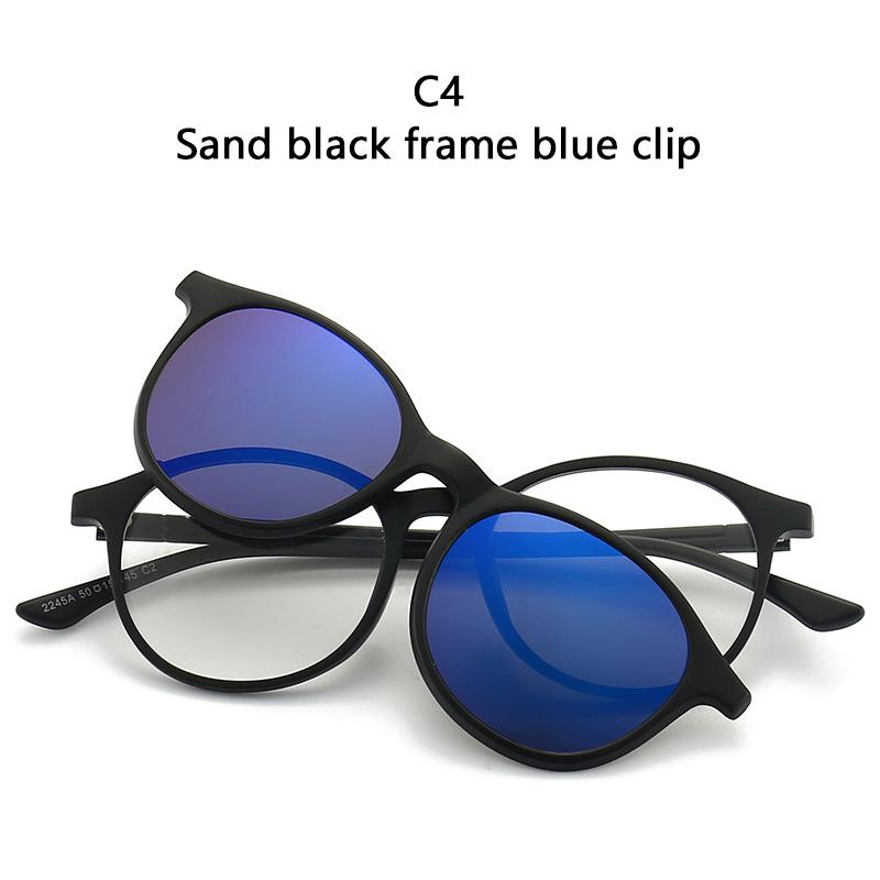 

2 In 1 Magnetic Polarized Sunglasses Soft Transparent Color Frame Clear Lens Sun Glasses Classic Vintage Sunshades SHOW AS PICTURE
