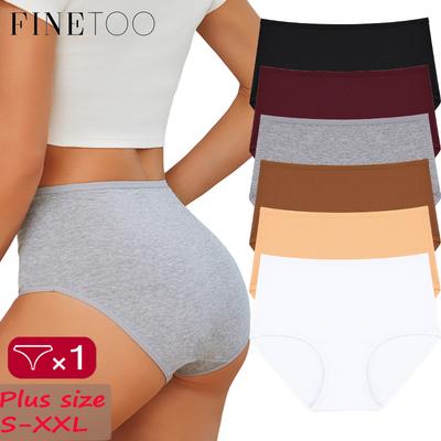1 Stück Damen High Waist Übergröße Unifarbene Baumwollunterwäsche, Modisch, Atmungsaktiv, Weich und Bequem Damenunterwäsche