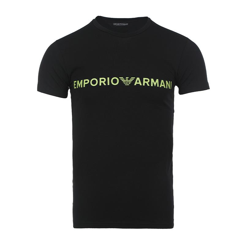 EMPORIO ARMANI T-Shirts Men's Black Crew Neck Moderate Straight Fit 1110352F51600020